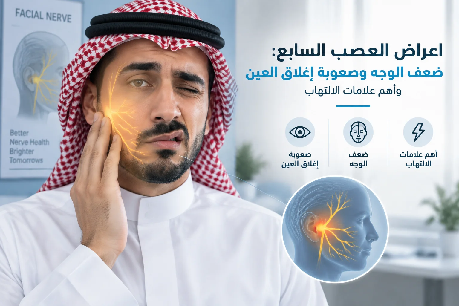 Facial Nerve Symptoms: Facial Weakness, Difficulty Closing the Eye & Key Signs of Inflammation