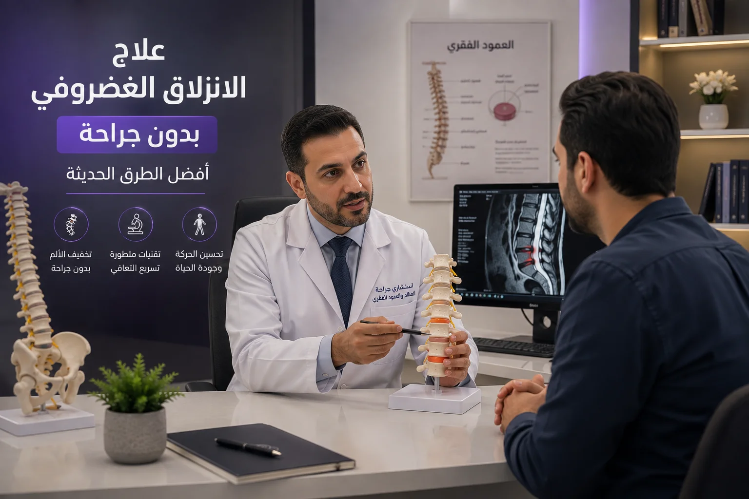 علاج الانزلاق الغضروفي بدون جراحة | أفضل الطرق الحديثة
